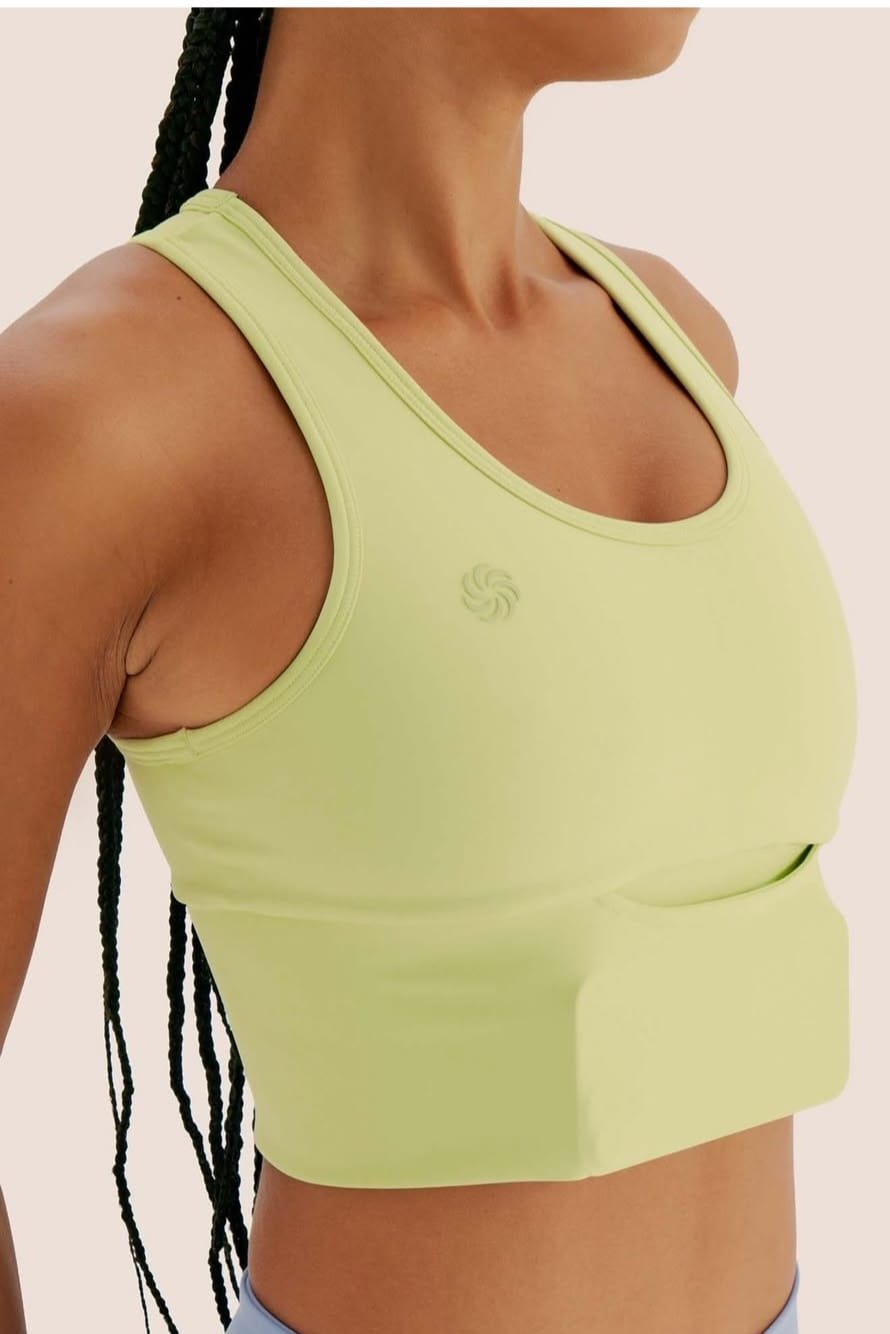 Top fitness longo da La Vie Sports em verde-limão